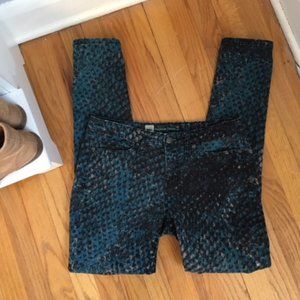 Teal Mossimo Curvy Skinny Snake Print Jeans
